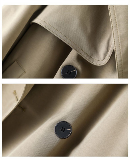 <br>トレンチコート レディース ショート丈 aライン ダブルボタン スリット 無地 おしゃれ 春秋 アウター スプリングコート 就活 ビジネス 定番 通勤 コート 春