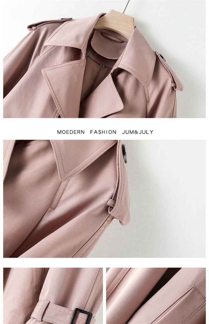 <br>トレンチコート レディース ショート丈 aライン ダブルボタン スリット 無地 おしゃれ 春秋 アウター スプリングコート 就活 ビジネス 定番 通勤 コート 春