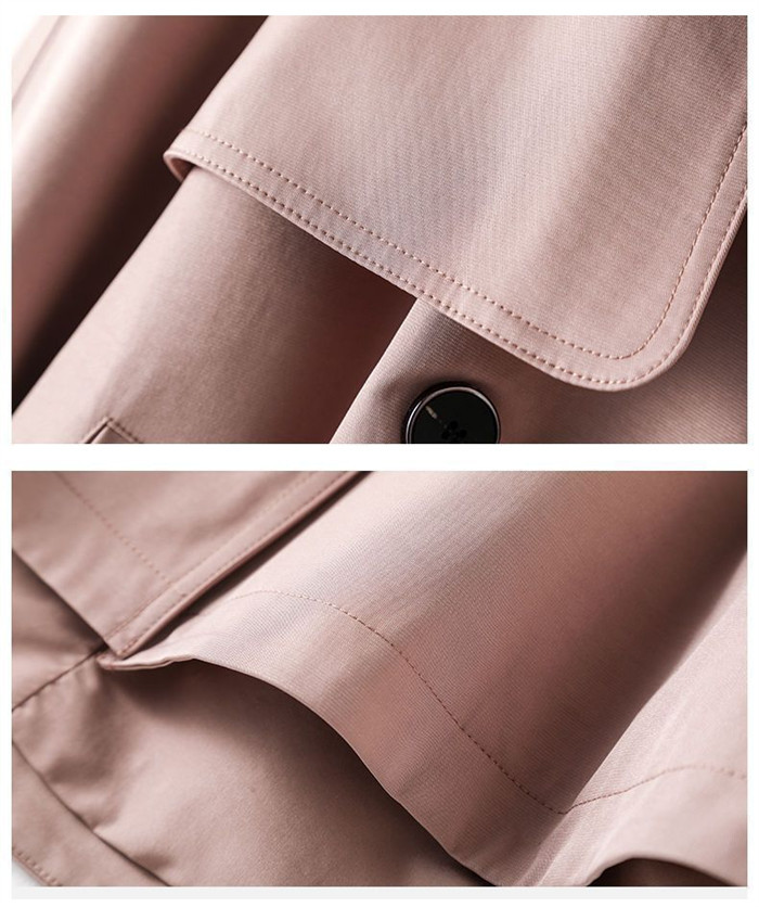 <br>トレンチコート レディース ショート丈 aライン ダブルボタン スリット 無地 おしゃれ 春秋 アウター スプリングコート 就活 ビジネス 定番 通勤 コート 春