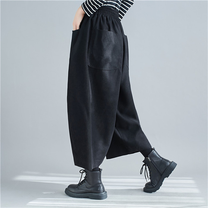 <br>バルーンパンツ ワイドパンツ ロング レディース 黒 大きいサイズ ワイド ボトムス 春 秋 秋物 ロングスカート 秋冬 ミモレ丈 シンプル