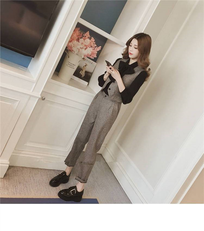 <br> セットアップ 3点セット パンツスーツ レディース ツイード スーツ ベスト ジレ パンツ シャツ 上下セット フォーマル アンクルパンツ ロングパンツ 長袖 通勤 OL 女性らしい