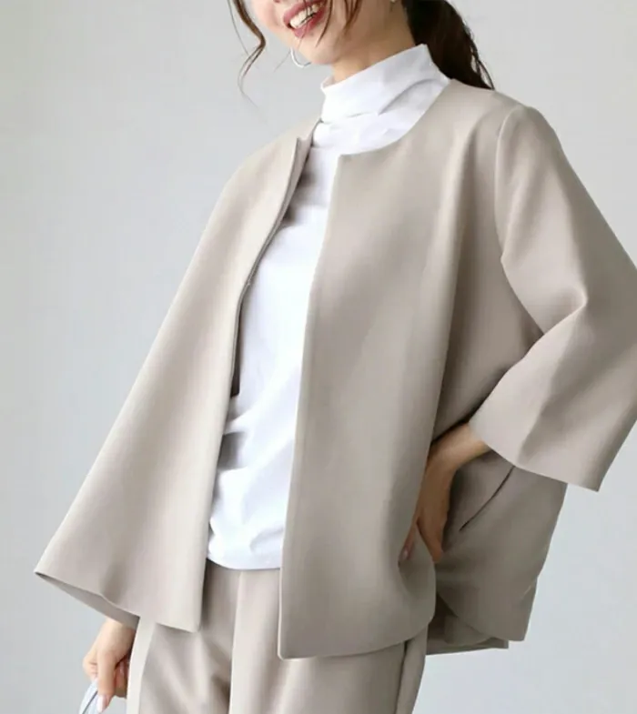 パンツスーツ　セットアップ　ジャケット　ロングパンツ　9分丈　レディース　スーツ　ママスーツ　2点セット　パンツドレス　大きいサイズ　おしゃれ　カジュアル　春　通勤　上下セット　冠婚葬祭用　入学式　卒業式　結婚式　着痩せ