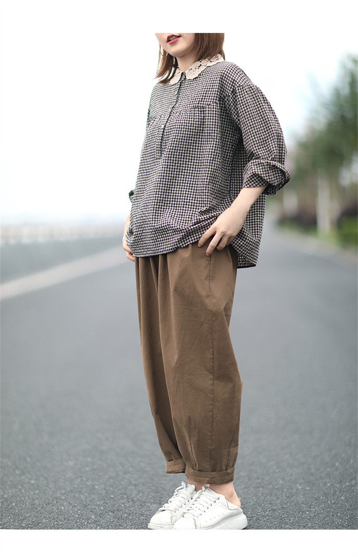 <br>綿麻 シャツ ガーゼシャツ ブラウス レディース チェック 綿麻シャツ チュニック コットン ベーシック コットンシャツ トップス 長袖 無地 プレゼント 30代 40代 50代 春夏秋冬 送料無料 柔らか 長袖シャツ スーツインナー ビッグシルエット