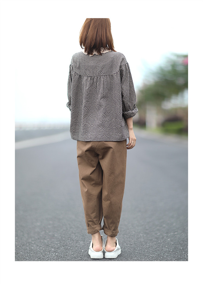 <br>綿麻 シャツ ガーゼシャツ ブラウス レディース チェック 綿麻シャツ チュニック コットン ベーシック コットンシャツ トップス 長袖 無地 プレゼント 30代 40代 50代 春夏秋冬 送料無料 柔らか 長袖シャツ スーツインナー ビッグシルエット