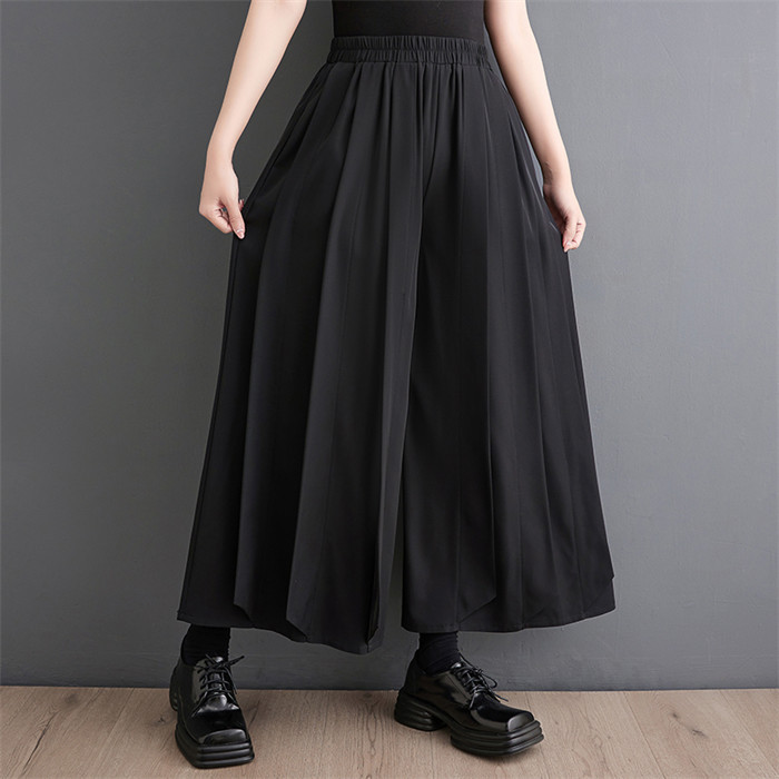 <br>ワイドパンツ プリーツ プリーツパンツ ロング レディース 黒 大きいサイズ ワイド ワイドプリーツパンツ ボトムス 秋 秋物 ロングパンツ 秋冬 マキシ丈 シンプル きれいめ ブラック 通勤 日常 ゆったり系 無地 体型カバー ウェストゴム カジュアル 大人可愛い 送料無料
