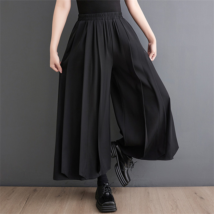 <br>ワイドパンツ プリーツ プリーツパンツ ロング レディース 黒 大きいサイズ ワイド ワイドプリーツパンツ ボトムス 秋 秋物 ロングパンツ 秋冬 マキシ丈 シンプル きれいめ ブラック 通勤 日常 ゆったり系 無地 体型カバー ウェストゴム カジュアル 大人可愛い 送料無料
