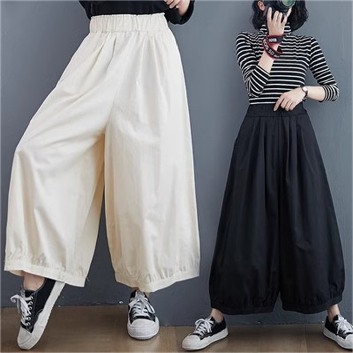 <br>ワイドパンツ ロング レディース 黒 大きいサイズ ワイド バルーンパンツ ボトムス 秋 秋物 秋冬 シンプル きれいめ ブラック カジュアル 大人可愛い 送料無料 ロングパンツ 秋冬 マキシ丈 通勤 日常 ゆったり系 無地 体型カバー ウェストゴム