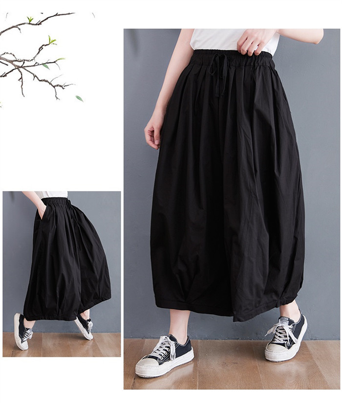 <br>ワイドパンツ ロング レディース 黒 大きいサイズ ワイド バルーンパンツ ボトムス 秋 秋物 秋冬 シンプル きれいめ ブラック カジュアル 送料無料 ロングパンツ マキシ丈 通勤 日常 ゆったり 無地 体型カバー ウェストゴム ベルトなし