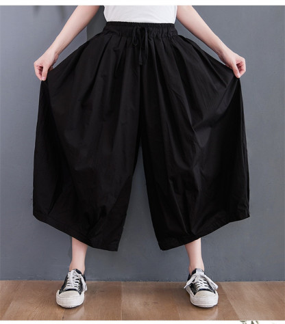 <br>ワイドパンツ ロング レディース 黒 大きいサイズ ワイド バルーンパンツ ボトムス 秋 秋物 秋冬 シンプル きれいめ ブラック カジュアル 送料無料 ロングパンツ マキシ丈 通勤 日常 ゆったり 無地 体型カバー ウェストゴム ベルトなし
