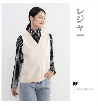 <br>ニットベスト レディース オーバーサイズ Vネック ケーブル編み トップス ベスト ニット スリット サイドスリット ノースリーブ シンプル 着回し力 体型カバー 普段着 通勤 春 秋 冬 柔らかい ニットタンクトップ レイヤード風 無地 大きいサイズ 送料無料