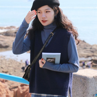 <br>ニット ベスト レディース 秋冬 後ろスリット トップス ニットベスト 大きいサイズ タンクトップ ノースリーブ プルオーバー 無地 レイヤード ニットタンクトップ きれいめ 大人可愛い オーバーサイズ スリット シンプル 通勤 秋 冬 送料無料