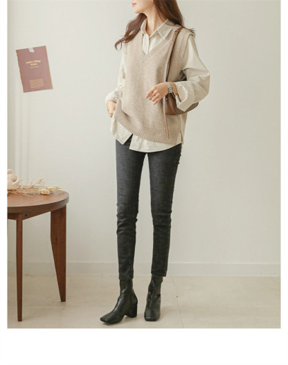 <br>ベスト レディース 秋冬 ニット vネック ニットベスト トップス ノースリーブ 重ね着風 韓国風 ニット レイヤード シンプル プルオーバー おしゃれ 無地 カジュアル 大人 可愛い 暖かい ゆったり 通勤 着痩せ 体型カバー 送料無料