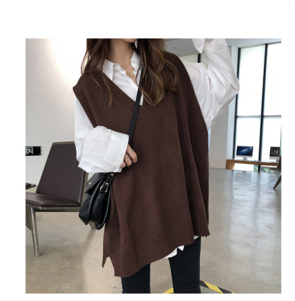 <br>ニットベスト レディース 春 秋 プルオーバー ベスト 春秋 ニット ベスト 春ベスト おしゃれ 着回し トップス 体型カバー ノースリーブ シンプル カジュアル レイヤード 重ね着 定番 クールネック 上着 伸縮性 無地 大きいサイズ 送料無料