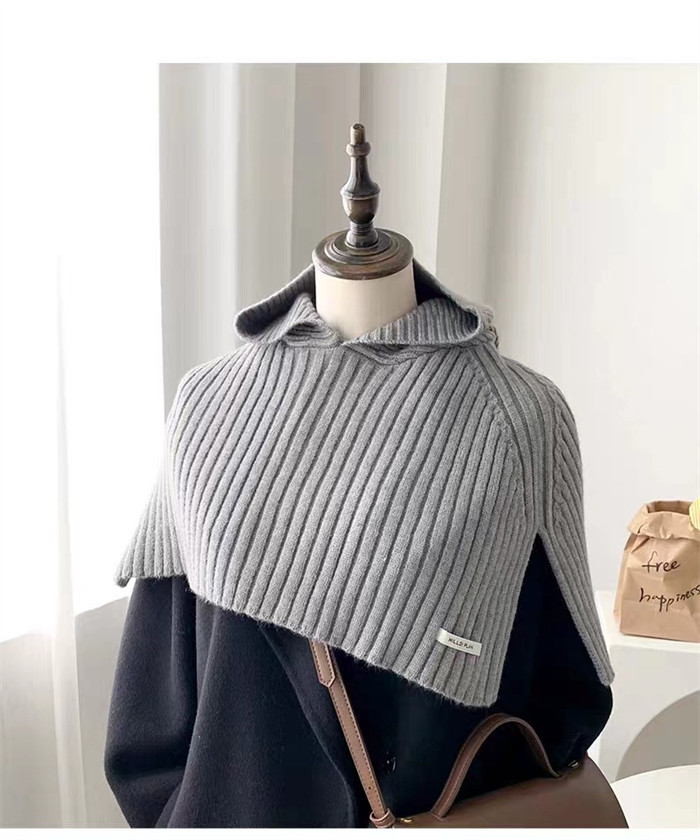 <br>ニットベスト 変形 帽子 グレー パーカー ベスト ニット セーター トップス レディース ノースリーブ 半袖 ハイネック タートルネック ノースリーブ ポンチョ 秋 フード付き ストール 秋冬 プルオーバー 大きいサイズ 重ね着 レイヤード 黒 送料無料