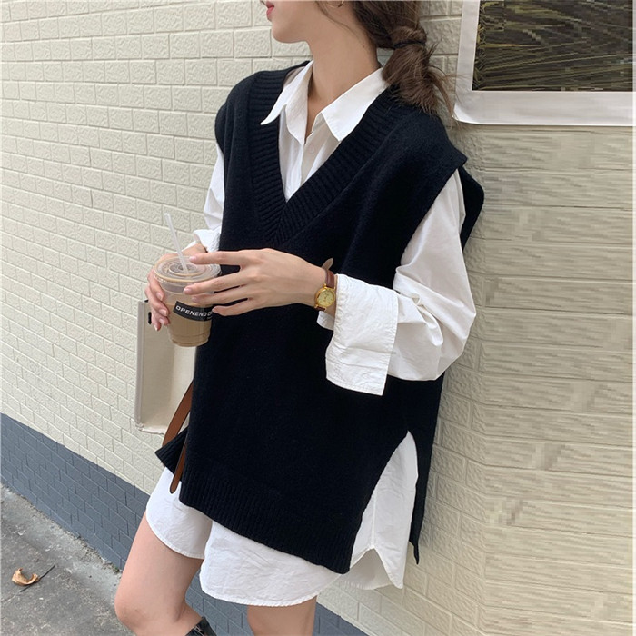 <br>ニットベスト レディース オフィス 秋冬 フォーマル 秋 プルオーバー ベスト 春秋 ニット おしゃれ 着回し トップス 体型カバー ノースリーブ シンプル カジュアル レイヤード 重ね着 クールネック 上着 伸縮性 無地 大きいサイズ 送料無料