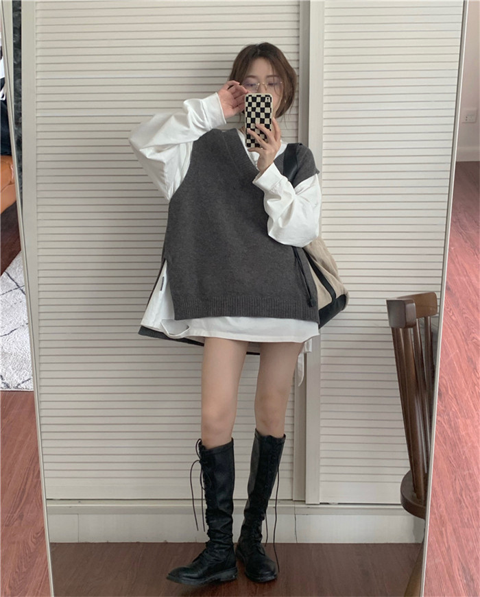 <br>ニットベスト レディース オフィス 秋冬 フォーマル 秋 プルオーバー ベスト 春秋 ニット おしゃれ 着回し トップス 体型カバー ノースリーブ シンプル カジュアル レイヤード 重ね着 クールネック 上着 伸縮性 無地 大きいサイズ 送料無料