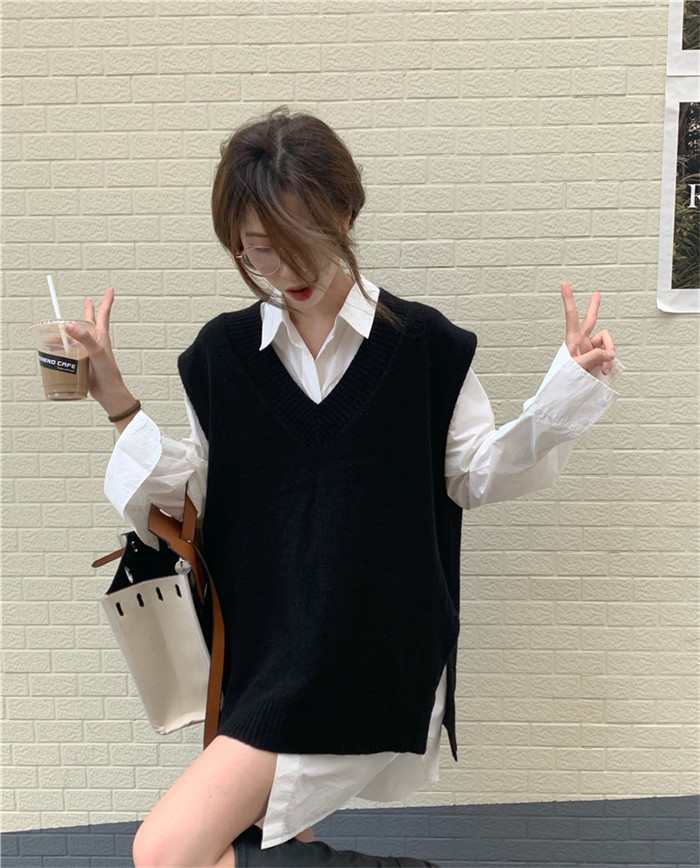 <br>ニットベスト レディース オフィス 秋冬 フォーマル 秋 プルオーバー ベスト 春秋 ニット おしゃれ 着回し トップス 体型カバー ノースリーブ シンプル カジュアル レイヤード 重ね着 クールネック 上着 伸縮性 無地 大きいサイズ 送料無料