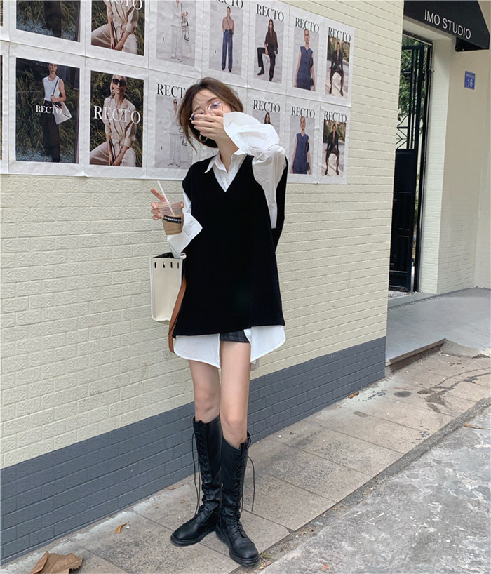 <br>ニットベスト レディース オフィス 秋冬 フォーマル 秋 プルオーバー ベスト 春秋 ニット おしゃれ 着回し トップス 体型カバー ノースリーブ シンプル カジュアル レイヤード 重ね着 クールネック 上着 伸縮性 無地 大きいサイズ 送料無料