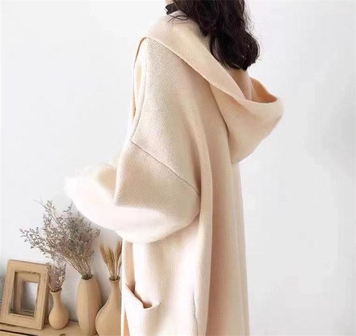 <br>ロングカーディガン レディース 秋 秋冬 大きいサイズ 厚手 パーカー 帽子 フード付き カーディガン ニットカーディガン マキシ丈 ロングカーデ アウター 羽織り トップス 長袖 Vネック Iライン ローゲージニット リブ リブニット 冬 送料無料