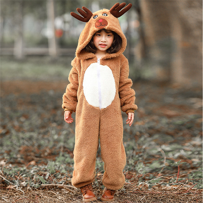 <br>クリスマス コスプレ トナカイ 子供 キッズ 女の子 男の子 大人 着ぐるみ サンタ サンタクロース サンタ服 コスチューム 衣装 サンタコス 仮装 子供服 アニマル プレゼント ギフト 100-150cm クリスマス服 鹿 deer 麋鹿 秋冬 送料無料 可愛い
