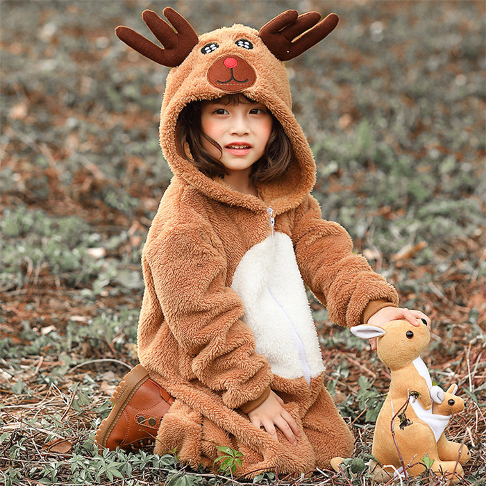 <br>クリスマス コスプレ トナカイ 子供 キッズ 女の子 男の子 大人 着ぐるみ サンタ サンタクロース サンタ服 コスチューム 衣装 サンタコス 仮装 子供服 アニマル プレゼント ギフト 100-150cm クリスマス服 鹿 deer 麋鹿 秋冬 送料無料 可愛い
