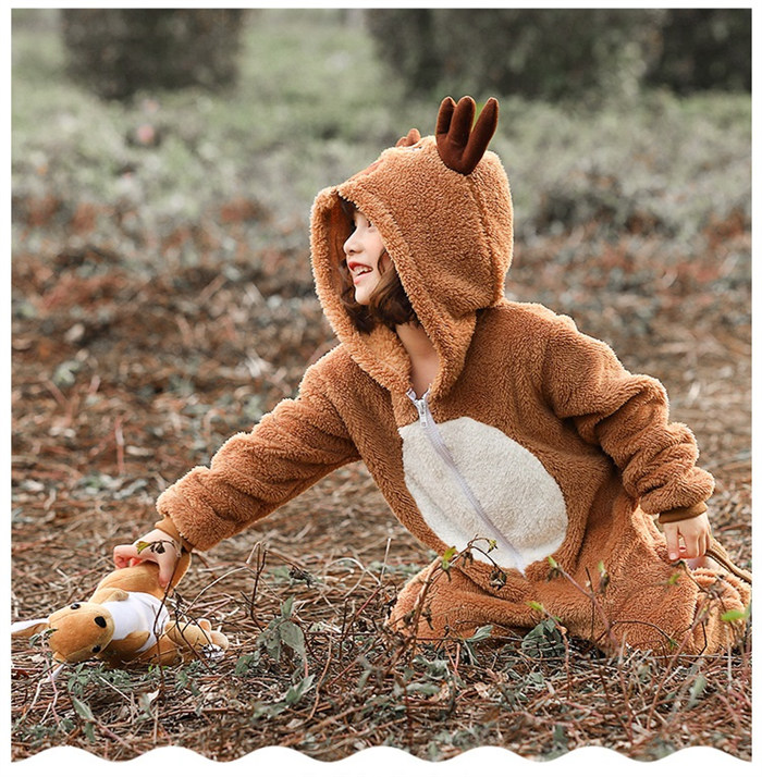 <br>クリスマス コスプレ トナカイ 子供 キッズ 女の子 男の子 大人 着ぐるみ サンタ サンタクロース サンタ服 コスチューム 衣装 サンタコス 仮装 子供服 アニマル プレゼント ギフト 100-150cm クリスマス服 鹿 deer 麋鹿 秋冬 送料無料 可愛い