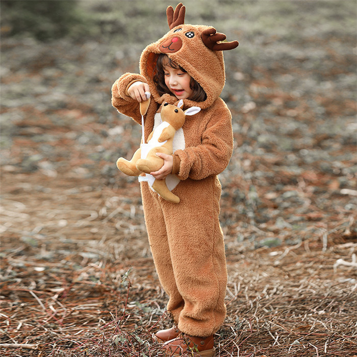 <br>クリスマス コスプレ トナカイ 子供 キッズ 女の子 男の子 大人 着ぐるみ サンタ サンタクロース サンタ服 コスチューム 衣装 サンタコス 仮装 子供服 アニマル プレゼント ギフト 100-150cm クリスマス服 鹿 deer 麋鹿 秋冬 送料無料 可愛い