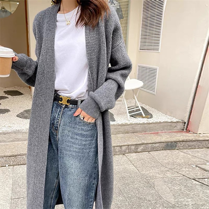 <br>ロングニットコート カーディガン レディース 秋 秋冬 大きいサイズ 厚手 パーカー 帽子 フード付き ニットカーディガン マキシ丈 ニット ロングカーディガン ロングニット アウター 羽織り 長袖 Vネック Iライン ローゲージニット 送料無料