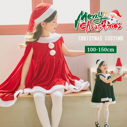 <br>クリスマス サンタ コスプレ 子供 サンタクロース キッズ 女の子 コスチューム ワンピース サンタ服 衣装 サンタコス 仮装 子供服 帽子 カチューシャ 100cm 110cm 120cm 130cm 140cm 150cm ベビー服 クリスマス服 送料無料 可愛い パーティー