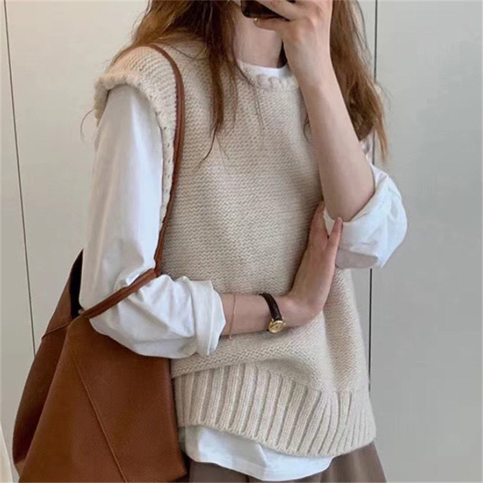 <br>ニット ベスト レディース 秋 冬 プルオーバー 厚手 ニットベスト 秋ベスト おしゃれ 着回し トップス 体型カバー シンプル カジュアル レイヤード 重ね着 伸縮性 大きいサイズ 着痩せ 暖かい あったか 大人可愛い 通学 通勤 OL 送料無料