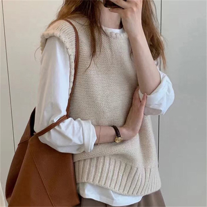 <br>ニット ベスト レディース 秋 冬 プルオーバー 厚手 ニットベスト 秋ベスト おしゃれ 着回し トップス 体型カバー シンプル カジュアル レイヤード 重ね着 伸縮性 大きいサイズ 着痩せ 暖かい あったか 大人可愛い 通学 通勤 OL 送料無料