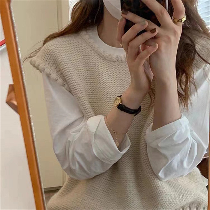 <br>ニット ベスト レディース 秋 冬 プルオーバー 厚手 ニットベスト 秋ベスト おしゃれ 着回し トップス 体型カバー シンプル カジュアル レイヤード 重ね着 伸縮性 大きいサイズ 着痩せ 暖かい あったか 大人可愛い 通学 通勤 OL 送料無料