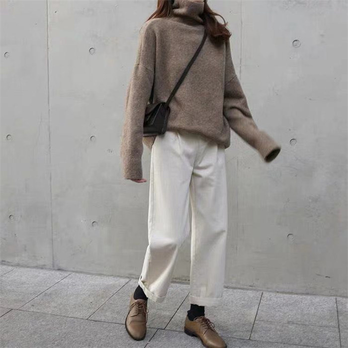 ニット レディース 秋 冬 セーター 長袖 ハイネック あったか ニット カットソー 無地 ニット もこもこ ふわふわ きれいめ お洒落  着回し シンプル ゆったり カジュアル ゆるっと 体型カバー 柔らかい オシャレ 女性らしい 通勤 普段着 秋 冬 着心地 20 30 40 50代