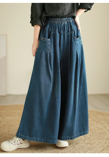 ワイドパンツ デニム レディース 春 秋 ガウチョパンツ ワイドデニム デニムパンツ 体型カバー ジーンズ ハイウェストデニム ロングパンツ 大きいサイズロング丈 華奢見え おしゃれ ゆったり カジュアル 着痩せ ボトムス ゆる 着回し