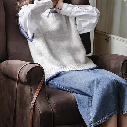 <br>ニットベスト レディース オーバーサイズ Uネック ケーブル編み トップス ベスト ニット チョッキ ノースリーブ シンプル 着回し力 体型カバー 普段着 通勤 春 秋 冬 柔らかい ニットタンクトップ レイヤード風 無地 大きいサイズ 送料無料