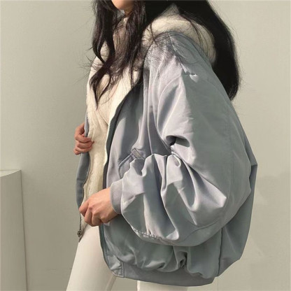 <br>コート アウター ブルゾン リバーシブル ボア キルティング レディース フード もこもこ ふわふわ フリース ファー ショート丈 中綿 あったか 防寒 ゆったり おおきめ オーバーサイズ 大きいサイズ 冬 カジュアル 30代 40代 送料無料 ボアコート ビッグシルエット 厚手