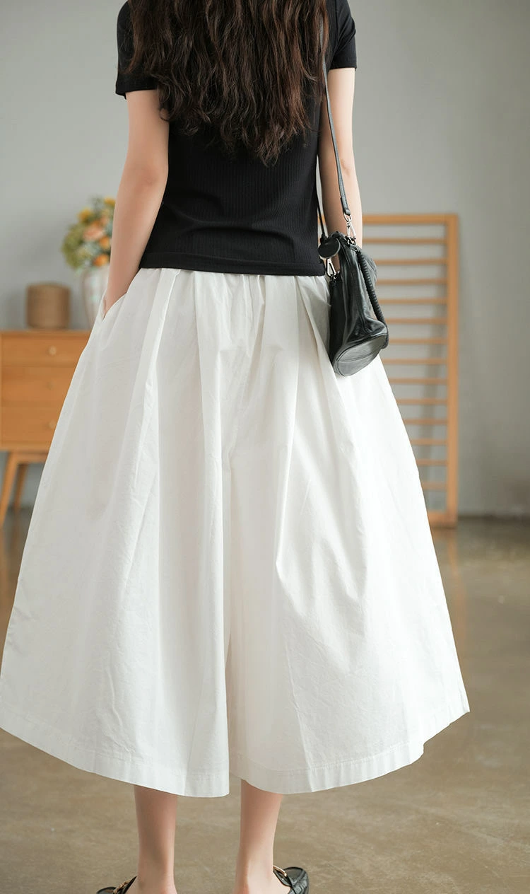 ガウチョパンツ レディース パンツ 8分丈 ワイドパンツ スカーチョ きれいめ 大きいサイズ ウエストゴム ボトムス コットン 無地 春夏 体型カバー ゆったり フレアパンツ チノパンツ 薄手 楽チン 着痩せ 脚長 カジュアル 大人 ナチュラル 30 40 50代