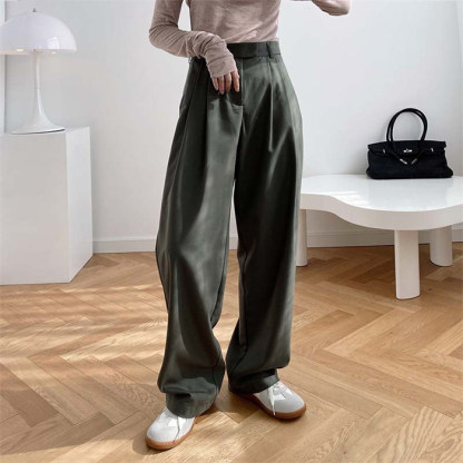 <br>タックワイドパンツ レディース ボトムス 春 夏 イージーパンツ ワイドパンツ 隠すボタン タック スラックス 美シルエット オリジナル タックパンツ ハイウエスト ロング丈 きれいめ 通勤 オフィス カジュアル おしゃれ 体型カバー 送料無料