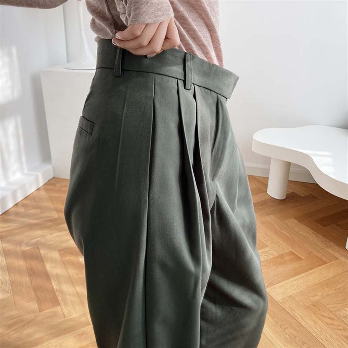<br>タックワイドパンツ レディース ボトムス 春 夏 イージーパンツ ワイドパンツ 隠すボタン タック スラックス 美シルエット オリジナル タックパンツ ハイウエスト ロング丈 きれいめ 通勤 オフィス カジュアル おしゃれ 体型カバー 送料無料