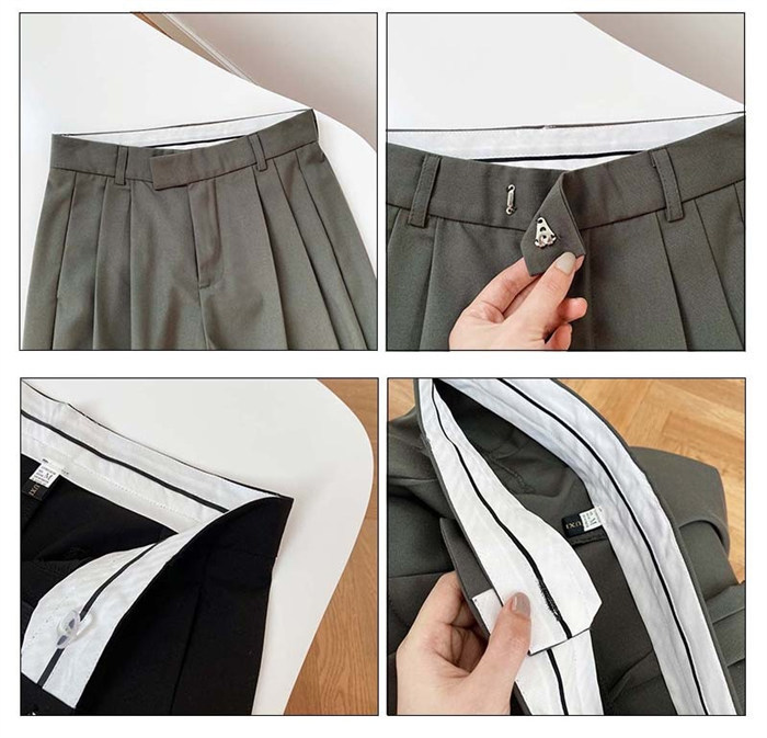 <br>タックワイドパンツ レディース ボトムス 春 夏 イージーパンツ ワイドパンツ 隠すボタン タック スラックス 美シルエット オリジナル タックパンツ ハイウエスト ロング丈 きれいめ 通勤 オフィス カジュアル おしゃれ 体型カバー 送料無料