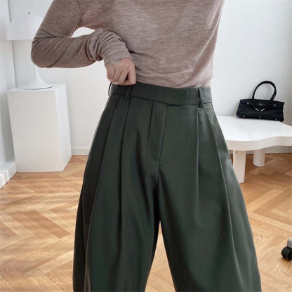 <br>タックワイドパンツ レディース ボトムス 春 夏 イージーパンツ ワイドパンツ 隠すボタン タック スラックス 美シルエット オリジナル タックパンツ ハイウエスト ロング丈 きれいめ 通勤 オフィス カジュアル おしゃれ 体型カバー 送料無料