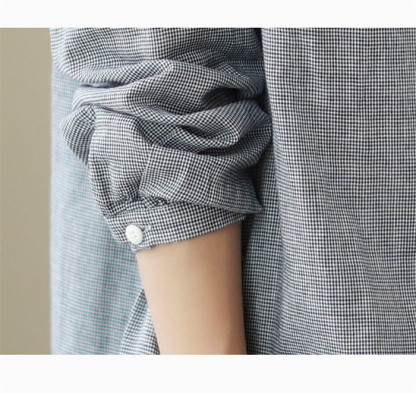 シャツ レディース 長袖 麻 白 おしゃれ 春 チェック 春秋 きれいめ 長袖シャツ ブラウス トップス シャツブラウス 体型カバー ゆったり 前開き 送料無料 柔らか 秋冬 ビッグシルエット 通勤 OL 大人可愛い エレガント 上品 上質 面接 入園式 卒業式 忘年会