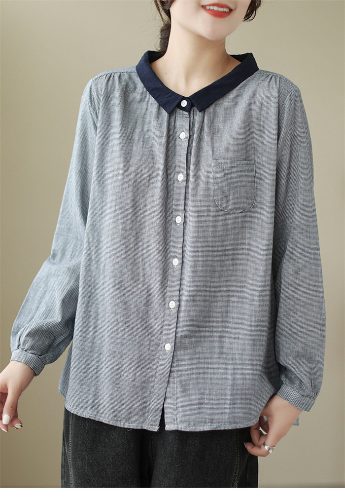 シャツ レディース 長袖 麻 白 おしゃれ 春 チェック 春秋 きれいめ 長袖シャツ ブラウス トップス シャツブラウス 体型カバー ゆったり 前開き 送料無料 柔らか 秋冬 ビッグシルエット 通勤 OL 大人可愛い エレガント 上品 上質 面接 入園式 卒業式 忘年会