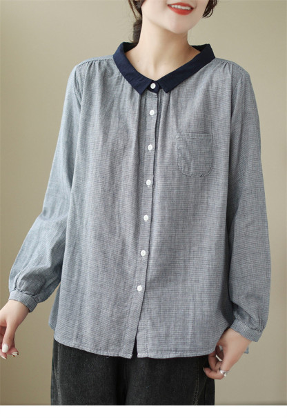 シャツ レディース 長袖 麻 白 おしゃれ 春 チェック 春秋 きれいめ 長袖シャツ ブラウス トップス シャツブラウス 体型カバー ゆったり 前開き 送料無料 柔らか 秋冬 ビッグシルエット 通勤 OL 大人可愛い エレガント 上品 上質 面接 入園式 卒業式 忘年会