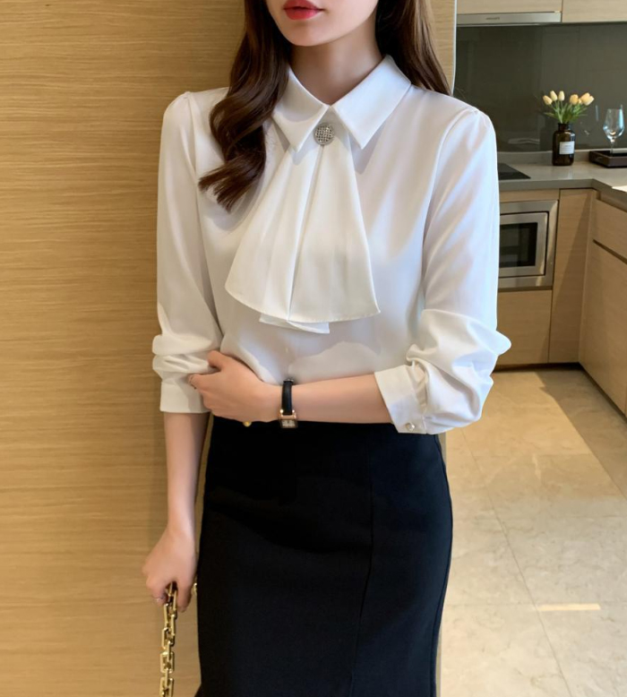ボウタイブラウス ボウタイシャツ オフィス セレモニー シャツ ボウタイ レディース トップス 長袖 大人 可愛い おしゃれ ブラウス フォーマル シフォン 高級感 ゴージャス 上品 シフォンシャツ 卒園式 入園式 入学式 卒業 結婚式 二次会 50代 40代 30代 仕事 ホワイト