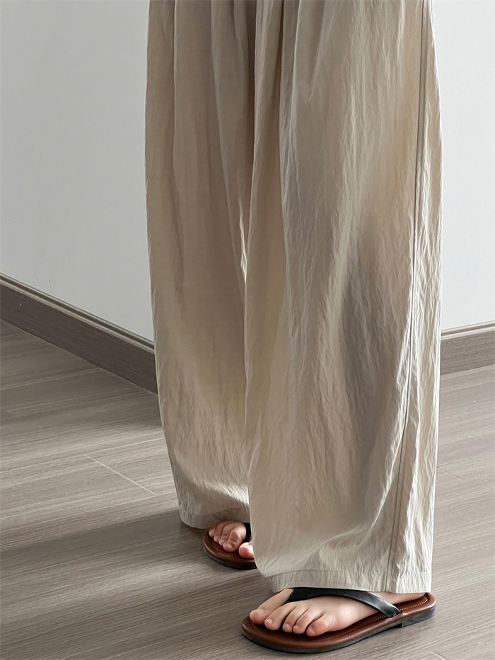 ワイドパンツ レディース イージーパンツ ひんやり 涼しい 薄手 UVカット ガウチョパンツ ロング 加工 接触冷感 さらさら ワイド ガウチョ ボトムス ウエストゴム 大きいサイズ ゆったり クール 春夏 体型カバー 脚長 着痩せ 送料無料