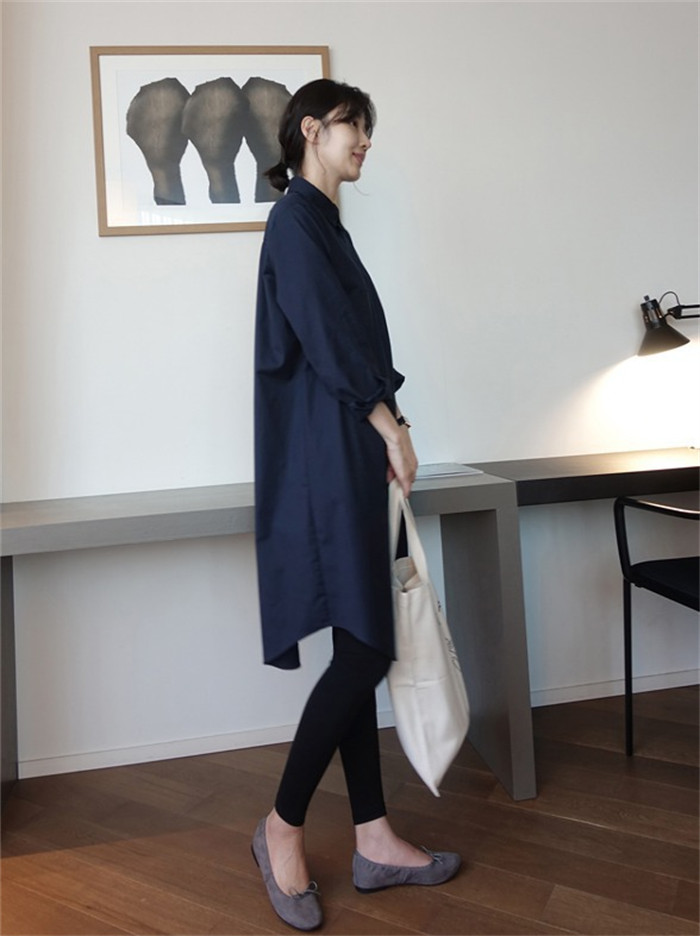 <br>シャツワンピース 大きいサイズ レディース 白シャツ チュニック ロングシャツ チュニックワンピース 長袖 ゆったり 春 オフィス ビジネス 通勤 おしゃれ きれいめ 膝丈 スタンドカラー 無地 オーバーサイズ 羽織り 体型カバー カジュアル  送料無料