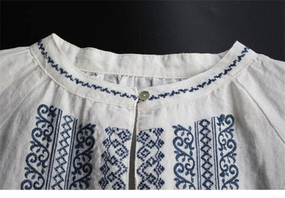 <br>ブラウス シャツ シャツブラウス レディース 長袖 麻風 白 おしゃれ 春 刺繍 綿混 ぽわん袖 春秋 きれいめ 長袖シャツ トップス 体型カバー ゆったり 前開き 送料無料 柔らか ビッグシルエット 通勤 OL 大人可愛い エレガント 入園式 卒業式