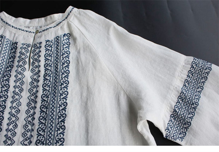 <br>ブラウス シャツ シャツブラウス レディース 長袖 麻風 白 おしゃれ 春 刺繍 綿混 ぽわん袖 春秋 きれいめ 長袖シャツ トップス 体型カバー ゆったり 前開き 送料無料 柔らか ビッグシルエット 通勤 OL 大人可愛い エレガント 入園式 卒業式