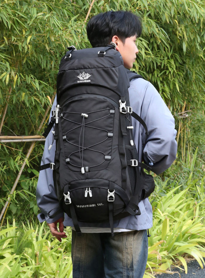 大容量 登山 リュック レインカバー付き 60L リュックサック アウトドア ナイロン メンズ